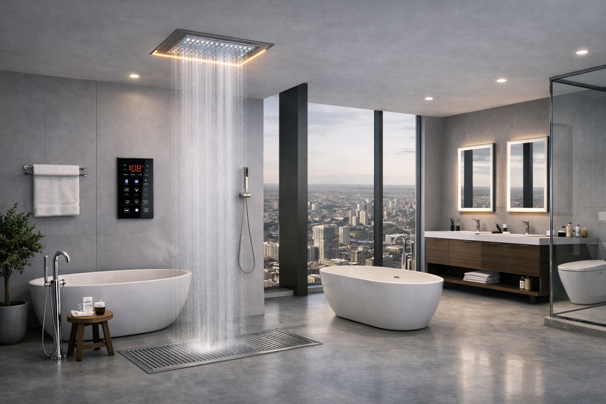 Commercial interior restroom environment